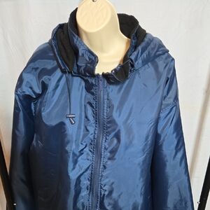 Totes Men's Blue Fleece Lined Hooded Windbreaker Jacket Size: 2X / NEW